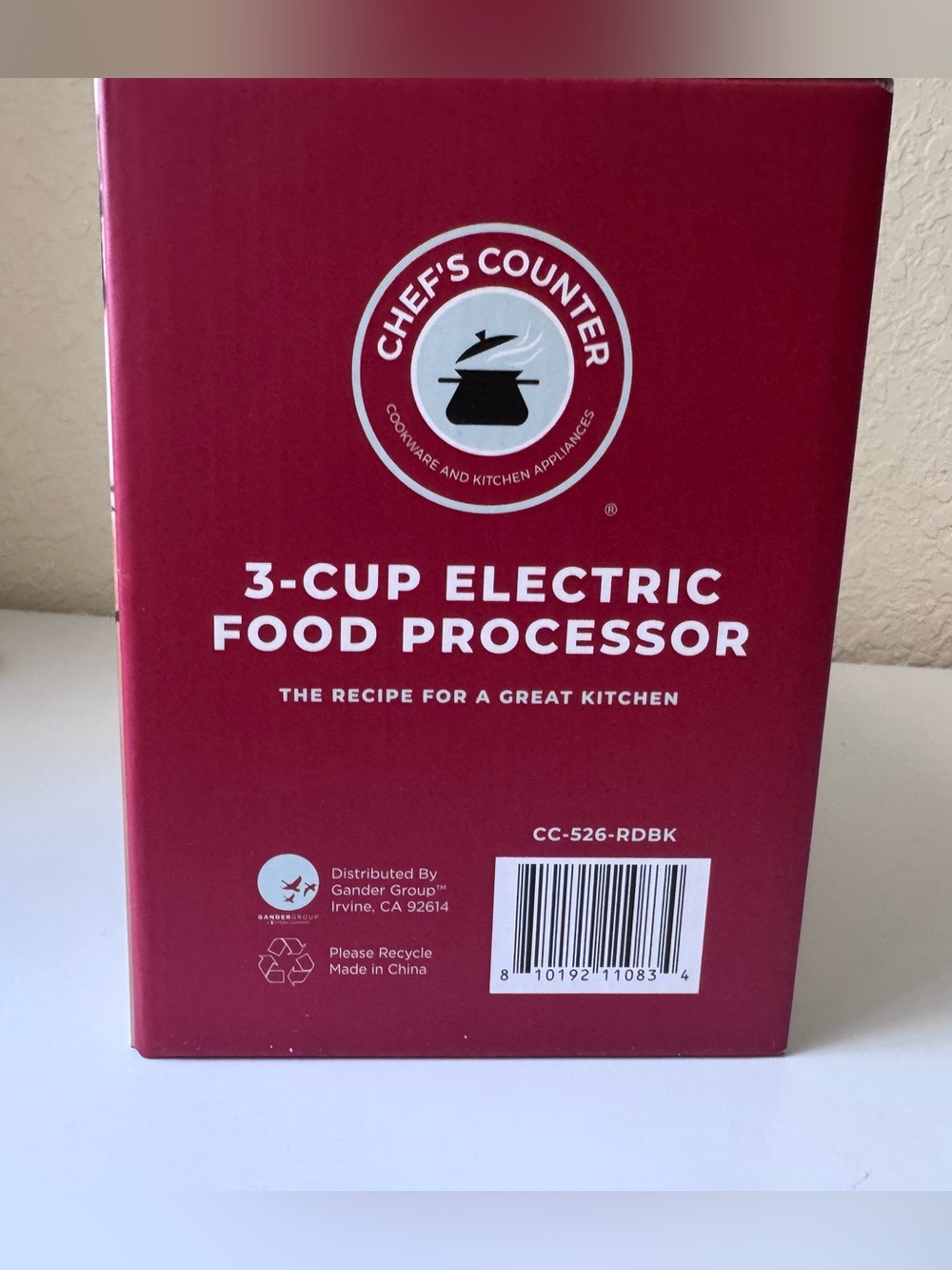 Chef’s Counter 3-Cup Electric Food Processor - Red - Picture 3 of 5
